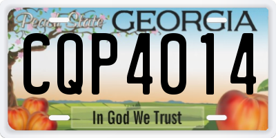 GA license plate CQP4014