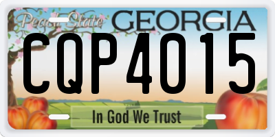 GA license plate CQP4015