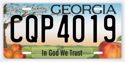 GA license plate CQP4019