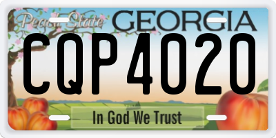 GA license plate CQP4020