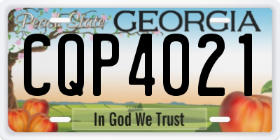GA license plate CQP4021