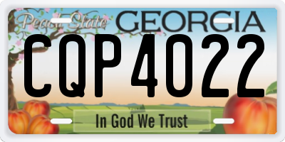 GA license plate CQP4022