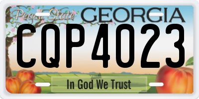 GA license plate CQP4023