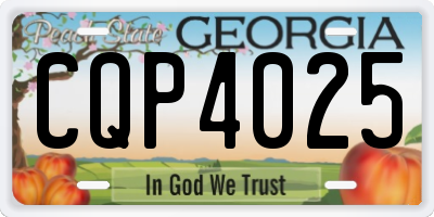 GA license plate CQP4025