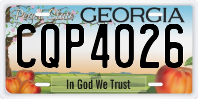 GA license plate CQP4026