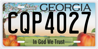 GA license plate CQP4027