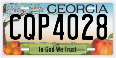 GA license plate CQP4028