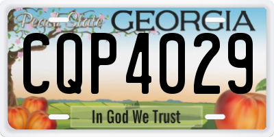 GA license plate CQP4029