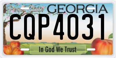 GA license plate CQP4031