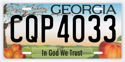 GA license plate CQP4033