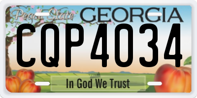GA license plate CQP4034