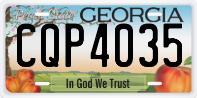 GA license plate CQP4035