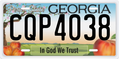 GA license plate CQP4038