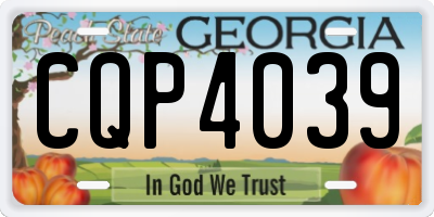 GA license plate CQP4039