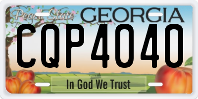 GA license plate CQP4040