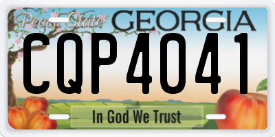 GA license plate CQP4041