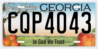 GA license plate CQP4043