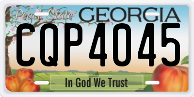 GA license plate CQP4045