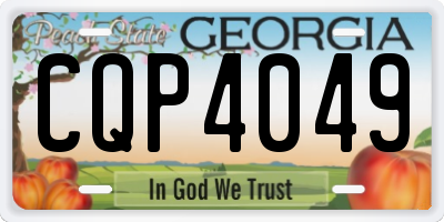 GA license plate CQP4049