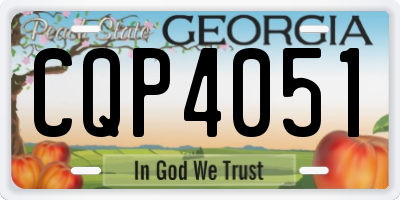 GA license plate CQP4051
