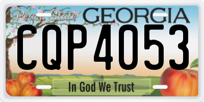 GA license plate CQP4053