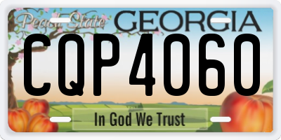 GA license plate CQP4060