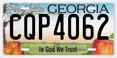 GA license plate CQP4062