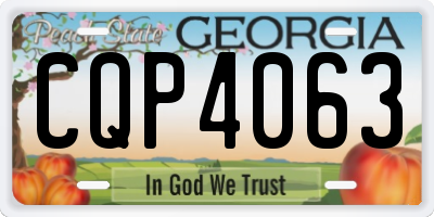 GA license plate CQP4063