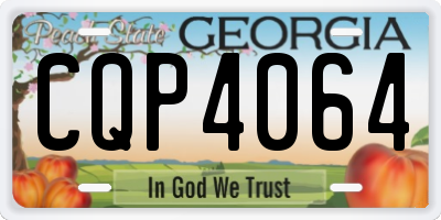 GA license plate CQP4064