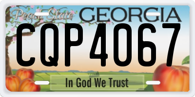GA license plate CQP4067