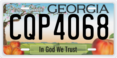 GA license plate CQP4068