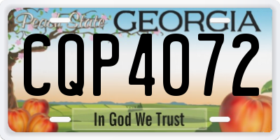 GA license plate CQP4072