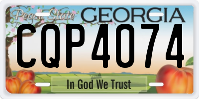 GA license plate CQP4074