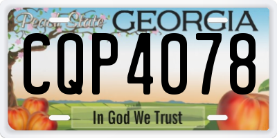 GA license plate CQP4078