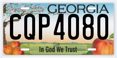 GA license plate CQP4080