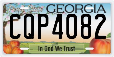 GA license plate CQP4082