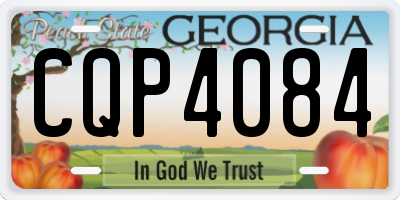 GA license plate CQP4084