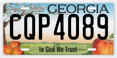 GA license plate CQP4089