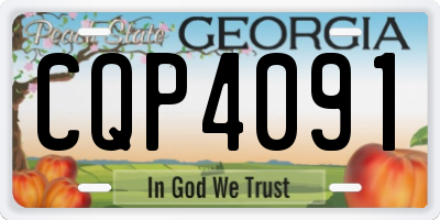 GA license plate CQP4091