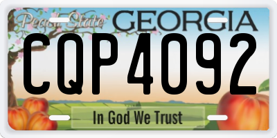 GA license plate CQP4092