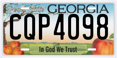GA license plate CQP4098