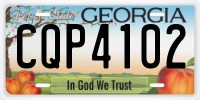 GA license plate CQP4102