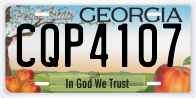 GA license plate CQP4107
