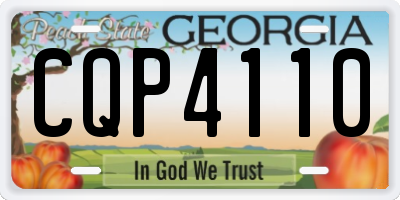 GA license plate CQP4110