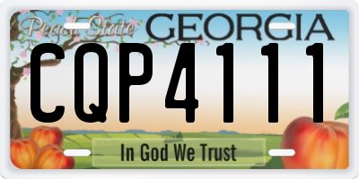GA license plate CQP4111