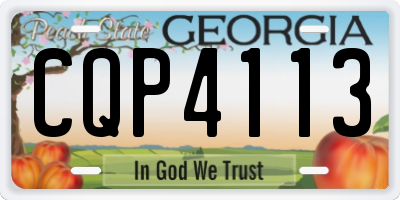 GA license plate CQP4113