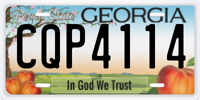 GA license plate CQP4114