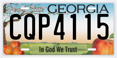 GA license plate CQP4115
