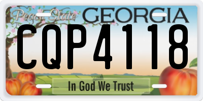 GA license plate CQP4118