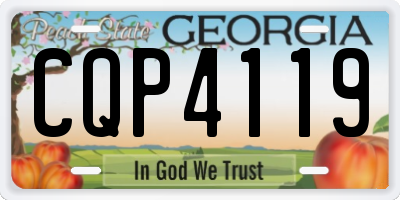 GA license plate CQP4119